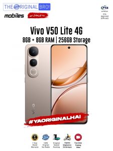 Vivo V50 Lite 4G - 8GB RAM - 256GB Storage - PTA Approved - 12 Months Warranty - Gold - The Original Bro Mobiles - TOB35